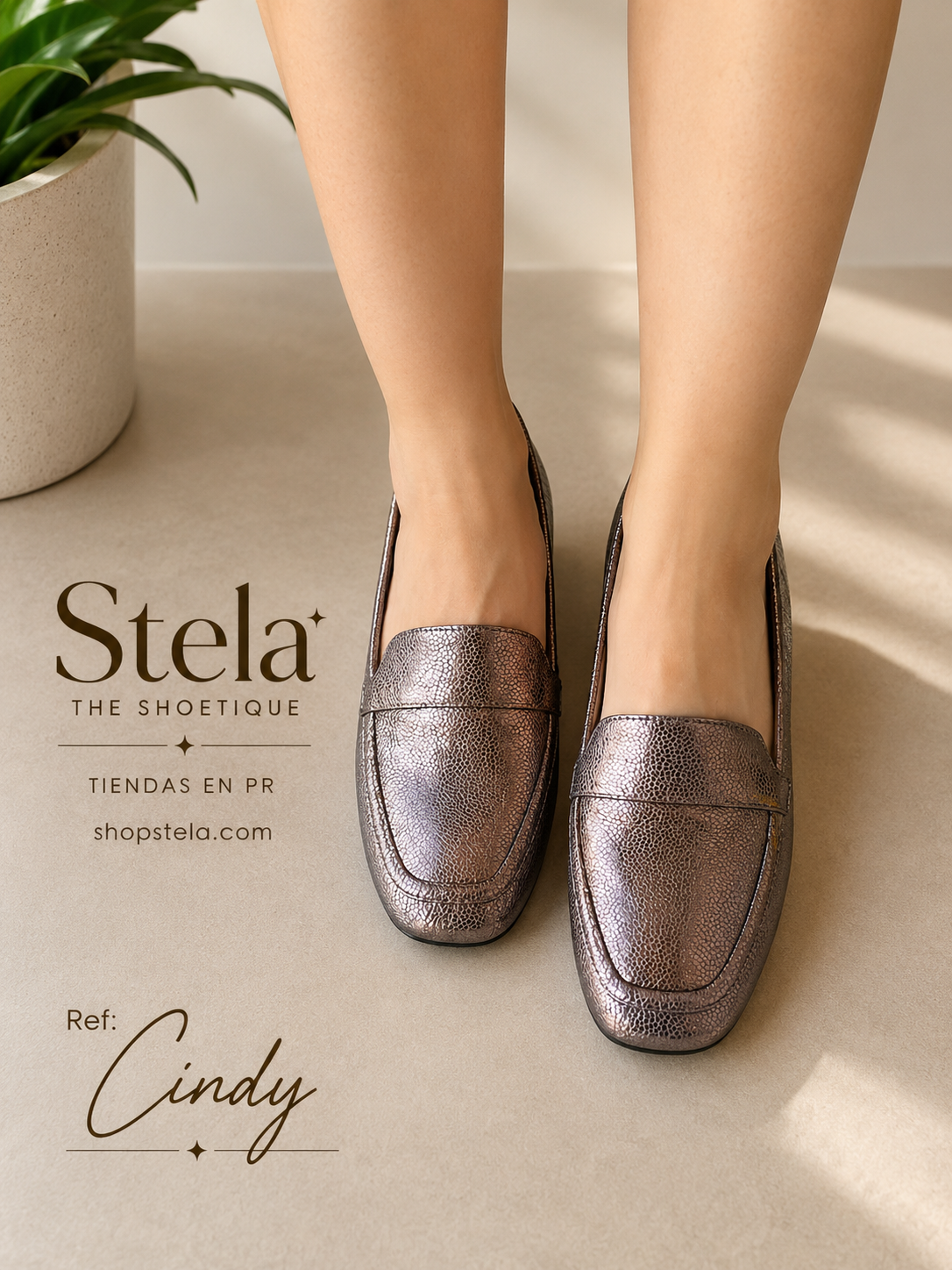 Cindy pewter heel
