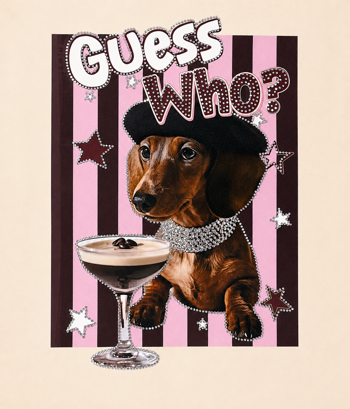 Guess Who pup beige t-shirt