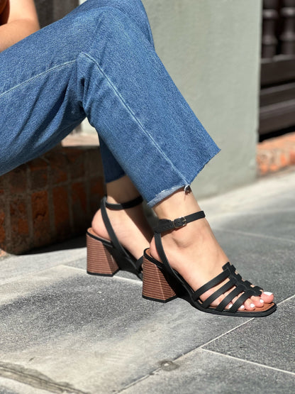 Dalila Black Sandal - Stela The Shoetique