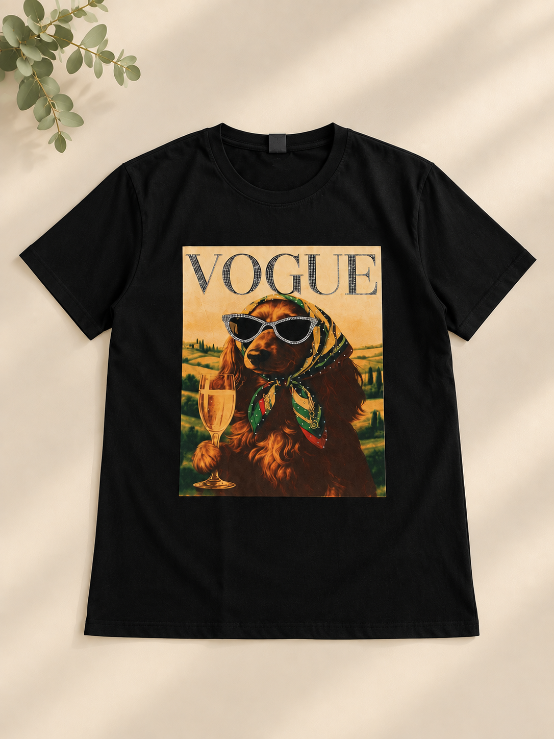 Vogue Pup black shirt