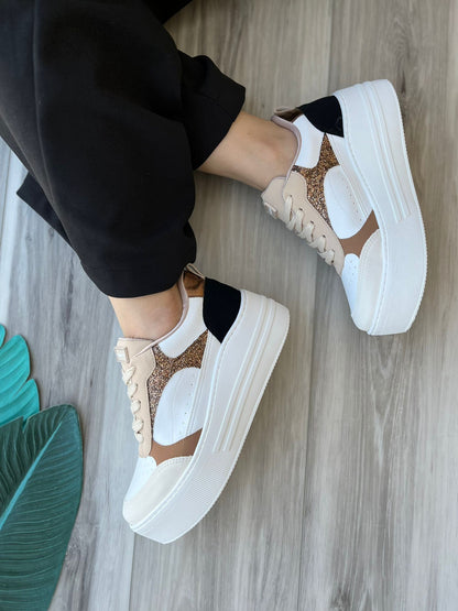 Peter camel/white creme sneaker - Stela The Shoetique