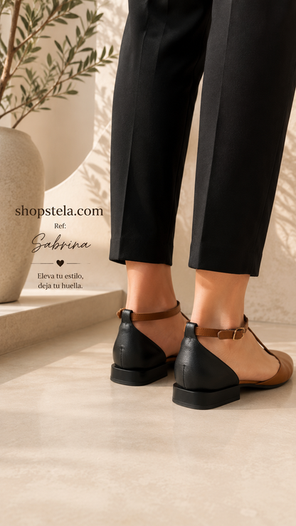 Sabrina black/camel 6,9