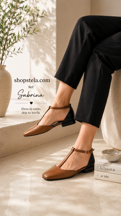 Sabrina black/camel 6,9