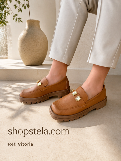 Vittoria tan color loafer