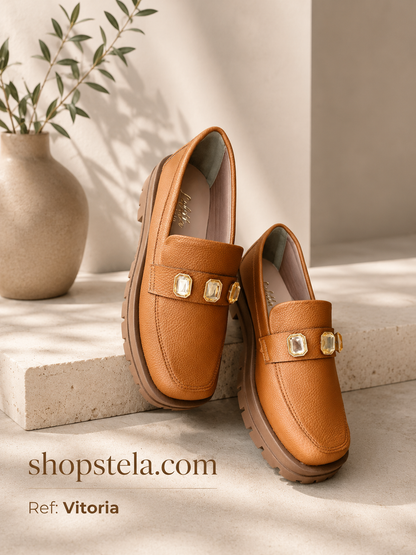 Vittoria tan color loafer