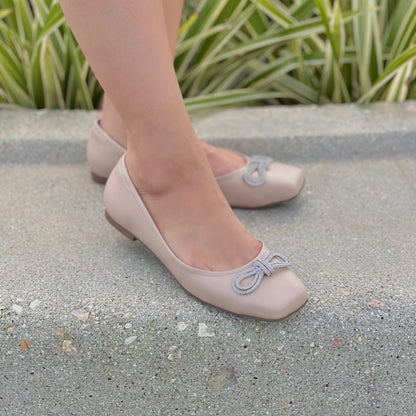 Ariana beige ballerina - Stela The Shoetique