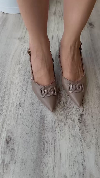 Clementine beige heel