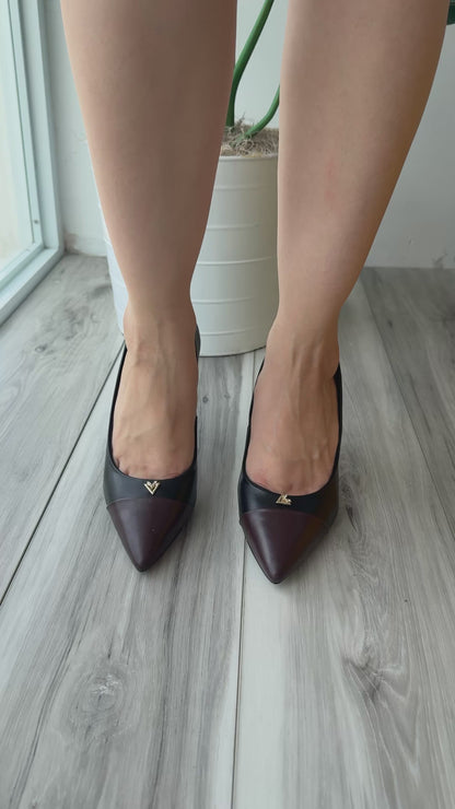 Alma black/brown heel