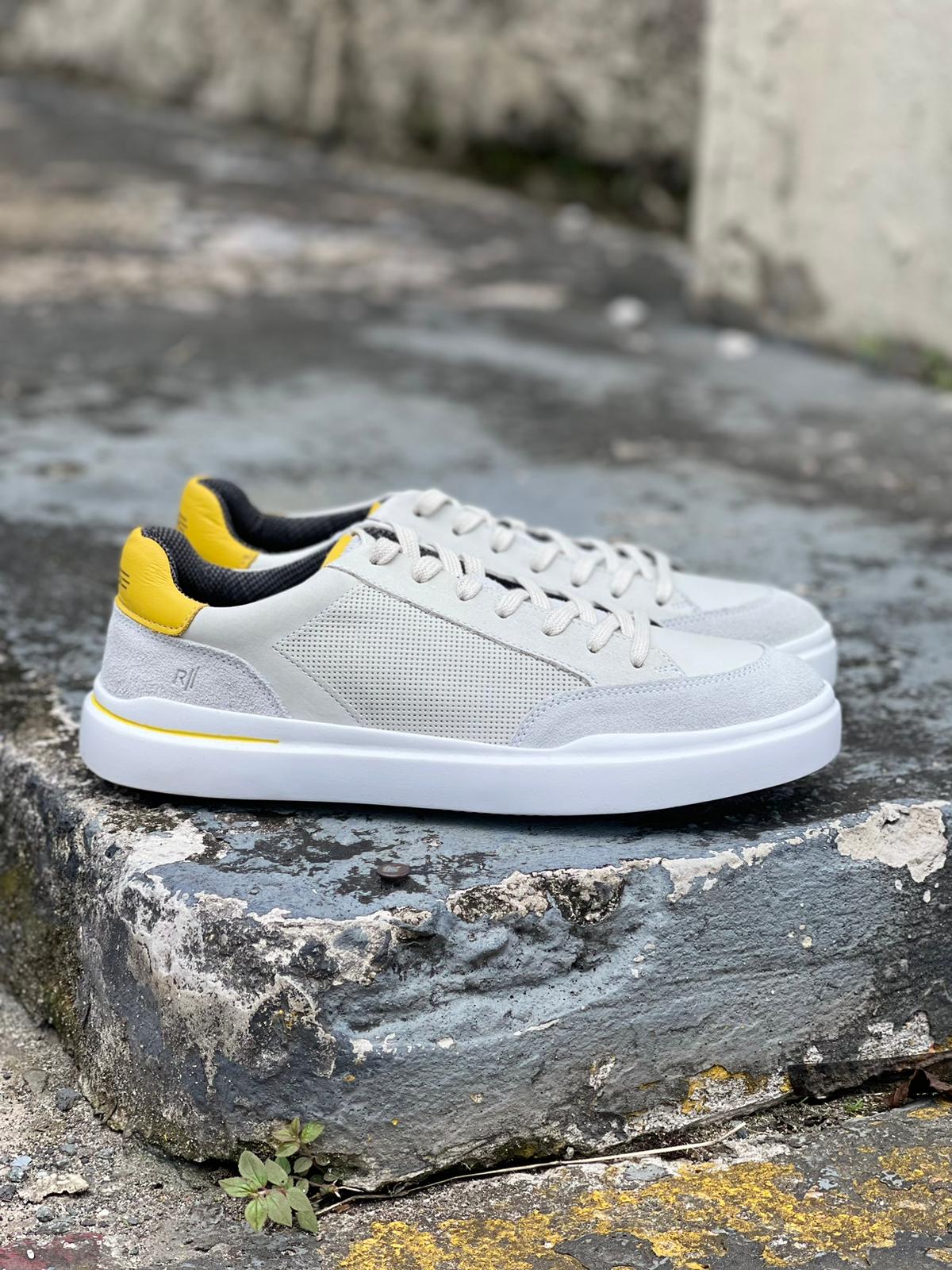Grey Yellow Accent Men Sneaker- Final Sale