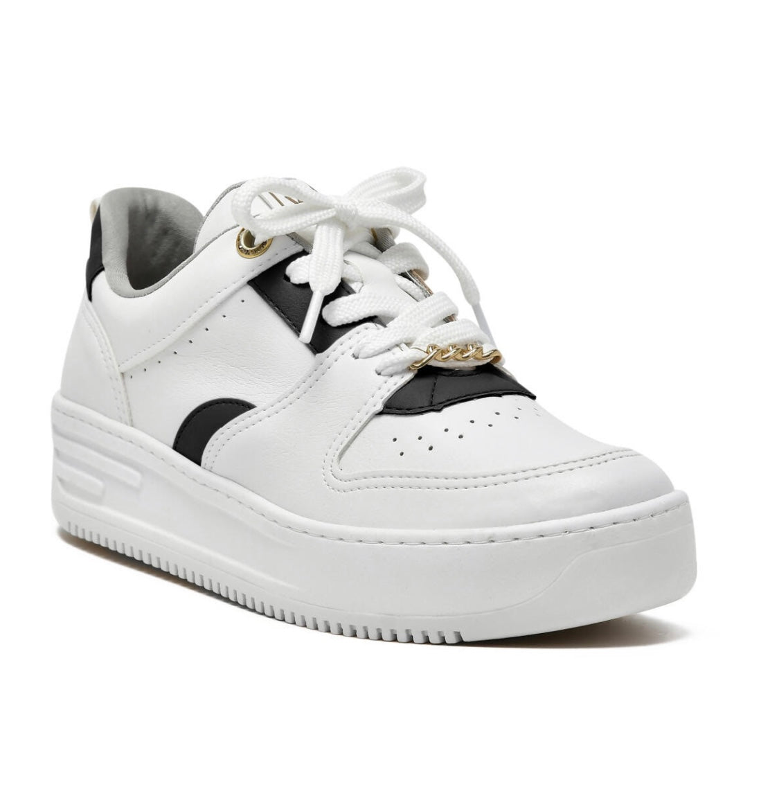 Black And White Mid Platform Sneaker 5704-01