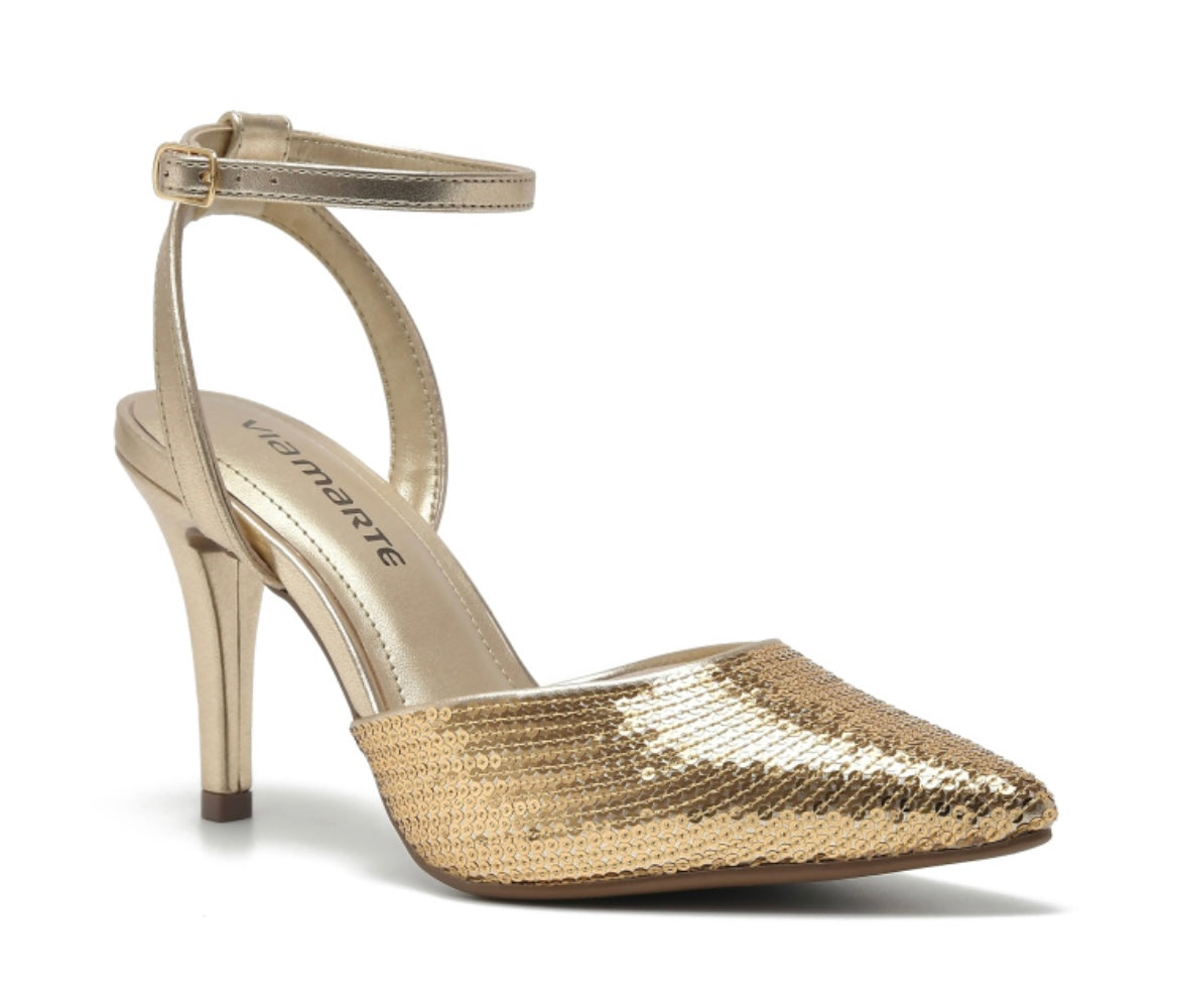 Sequins Detail Golden Heel 14704-01