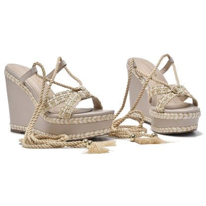 Beige Wedge- 11 - Stela The Shoetique